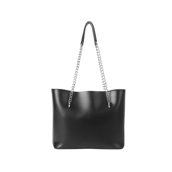 Nylor Classic Black Chain Strap Tote Bag Elegant