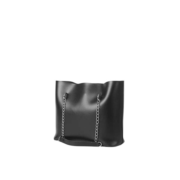 Nylor Classic Black Chain Strap Tote Bag Elegant