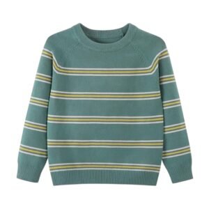 Nylor Girls Slim Fit Striped Knit Sweatshirt