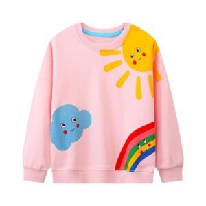 Nylor Girls Rainbow Sun Cotton Sweatshirt